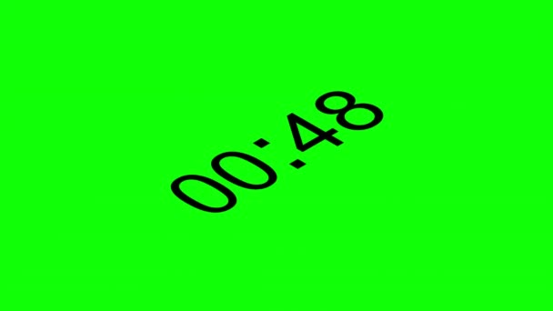 Countdown Seconden Minuut Motion Graphics Met Groen Scherm Achtergrond — Stockvideo