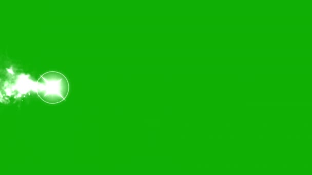 Сияющая Звезда Дымовой Поток Графики Движения Зеленым Фоном — стоковое видео