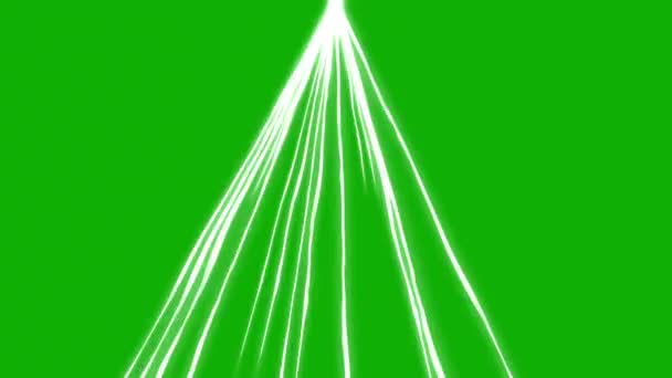 輝く光は緑の画面の背景とモーショングラフィックスを縞 — ストック動画