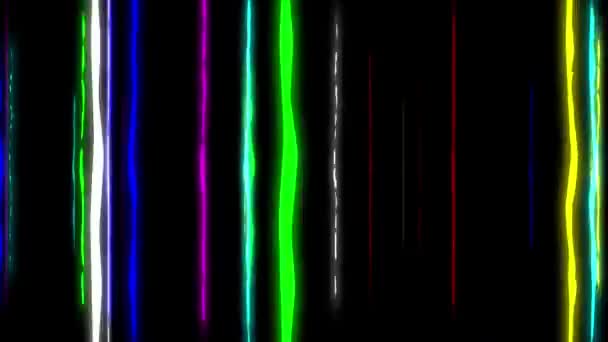 Colorful Energy Stripes Motion Graphics Plain Black Background — Video