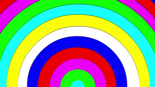 Uitbreidende Kleurrijke Cirkels Beweging Graphics Achtergrond — Stockvideo