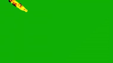 Falling fire stream motion graphics with green screen background