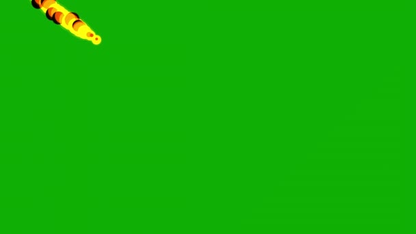 Падіння Графіки Руху Вогню Фоном Зеленому Екрані — стокове відео