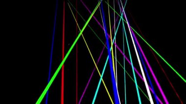 Colorful light rays motion graphics with plain black background