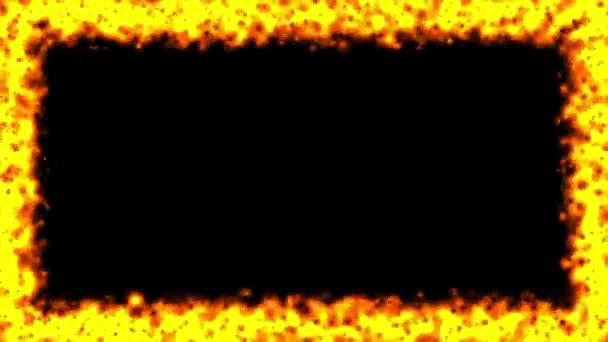 Fire Frame Motion Graphics Plain Black Background — Vídeo de stock