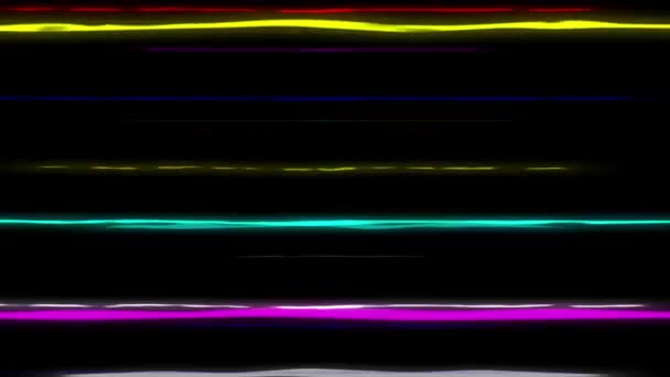 Colorful Speed Lines Motion Graphics Plain Black Background — Stockvideo