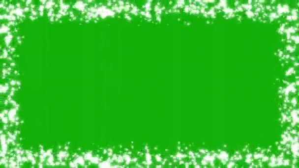 Brilhante Brilho Partículas Moldura Movimento Gráficos Com Fundo Tela Verde — Vídeo de Stock