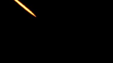 Falling meteor motion graphics with plain black background