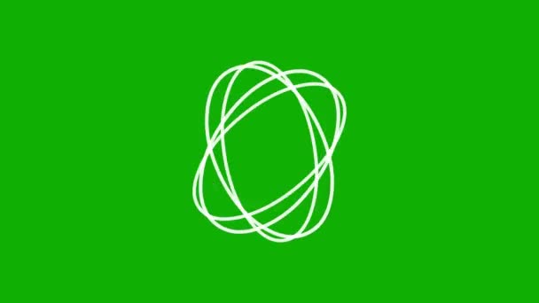 緑色の画面の背景を持つ回転軌道運動グラフィックス — ストック動画