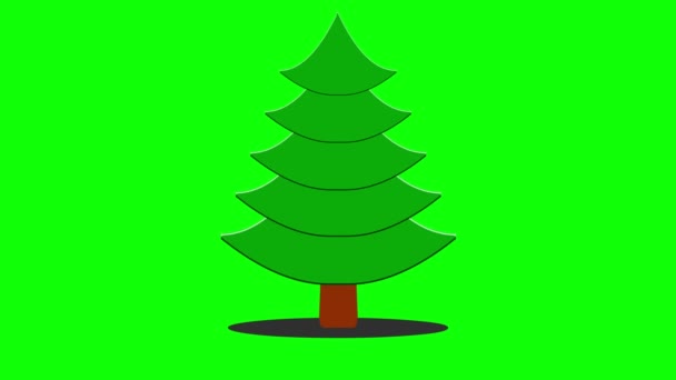 Árbol Navidad Gráficos Movimiento Con Fondo Pantalla Verde — Vídeo de stock