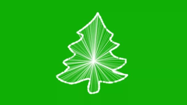 Zářící Vánoční Strom Pohybu Grafiky Zelenou Obrazovkou Pozadí — Stock video