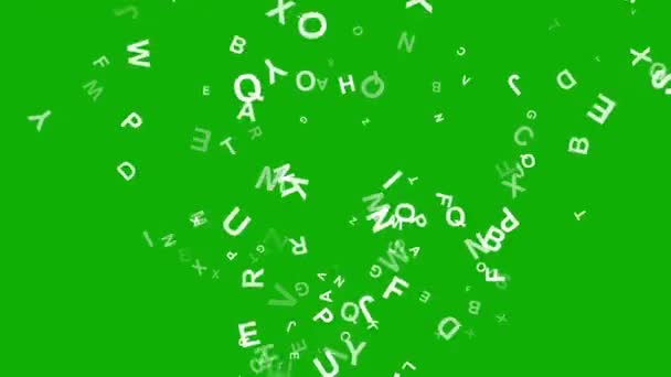Alphabets Anglais Flux Graphiques Mouvement Avec Fond Écran Vert — Video