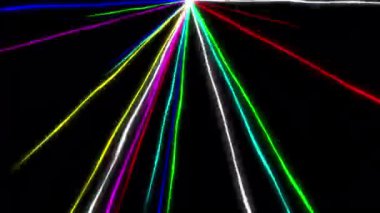 Renkli ışık düz siyah arkaplan ile hareket grafiklerini çizer