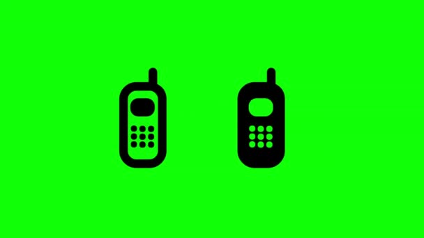 Kommunikation Zwischen Zwei Mobilen Bewegungsgrafiken Mit Grünem Hintergrund — Stockvideo