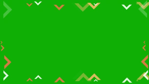 Digital Arrows Frame Motion Graphics Green Screen Background — Stock Video
