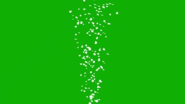 Beyaz konfeti parçacıkları yeşil ekran arkaplan ile hareket grafikleri