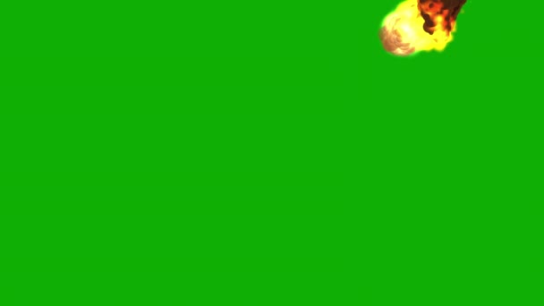 Falling Meteor Motion Graphics Green Screen Background — Stock Video