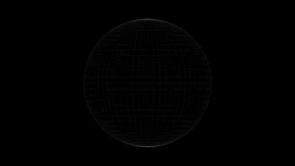 平面黑色背景的旋转球面运动图形 — 图库视频影像