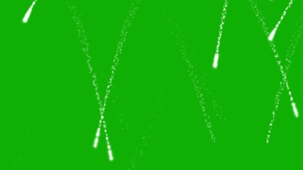 具有绿色屏幕背景的流星运动图形 — 图库视频影像