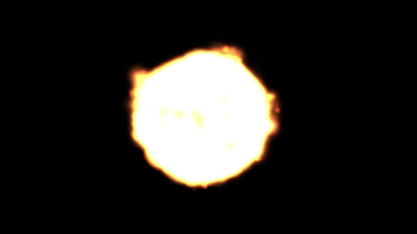 燃烧的太阳运动图形与普通的黑色背景 — 图库视频影像