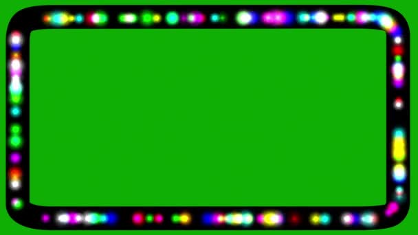 Luzes Flash Coloridas Gráficos Movimento Quadro Com Fundo Tela Verde — Vídeo de Stock