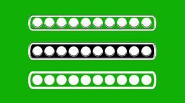 Yeşil ekran arkaplanlı dijital yükleme sembolleri hareket grafikleri