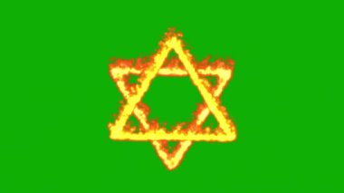 Yeşil ekran arkaplanlı yıldız şekilli ateş etkisi hareket grafikleri