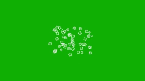 Bővülő Digitális Kocka Formák Mozgás Grafika Zöld Képernyős Háttér — Stock videók