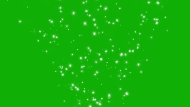 Blikající Hvězdy Fontána Pohybu Grafiky Zeleným Pozadí Obrazovky — Stock video