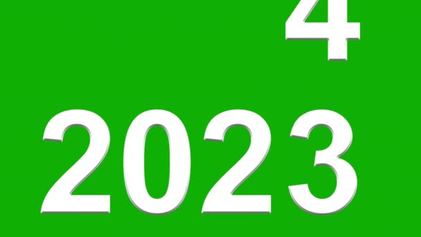 Jahreswechsel Von 2023 Auf 2024 Auf Grünem Hintergrund — Stockvideo