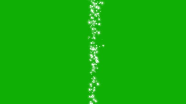 Glanzende Glitter Deeltjes Fontein Beweging Graphics Met Groene Achtergrond Scherm — Stockvideo