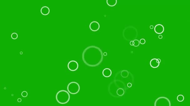 Witte Cirkelvormige Vormen Bewegende Graphics Met Groene Achtergrond Scherm — Stockvideo