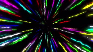 Renkli ışık düz siyah arkaplan ile hareket grafiklerini çizer