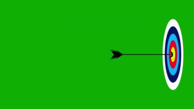 Ok yeşil ekran arkaplanlı hedef hareket grafiklerine vuruyor