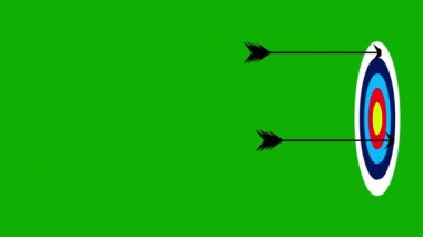 Yeşil ekran arkaplan ile hedef hareket grafiklerine vuran oklar