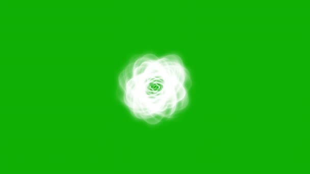 具有绿色屏幕背景的旋转魔法能量轨道运动图形 — 图库视频影像