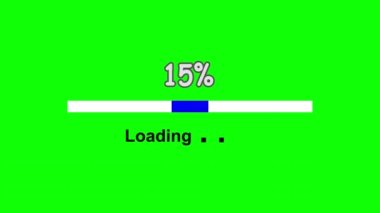 Yeşil ekran arkaplanlı dijital yükleme süreci sembolü grafikleri