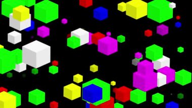 Sade siyah arkaplanı olan renkli küp hareketli grafikler