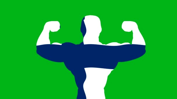 Mocna Grafika Ruchu Flagi Finlandii Zielonym Tle Ekranu — Wideo stockowe