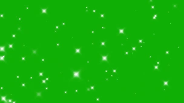緑の画面の背景を持つTwinkling輝くモーショングラフィックス — ストック動画