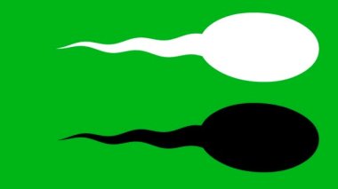 Yeşil ekran arka planına sahip spermler hareket grafikleri taşınıyor