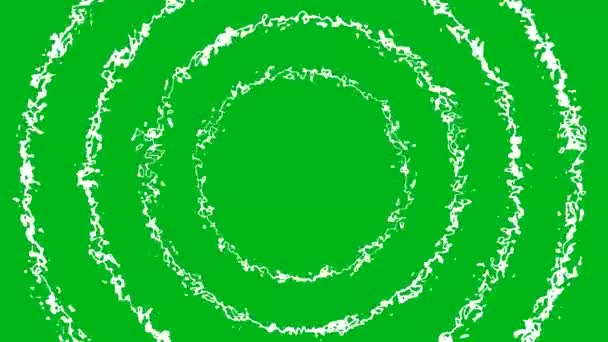 Графика Движения Круговых Волн Зеленым Фоном — стоковое видео