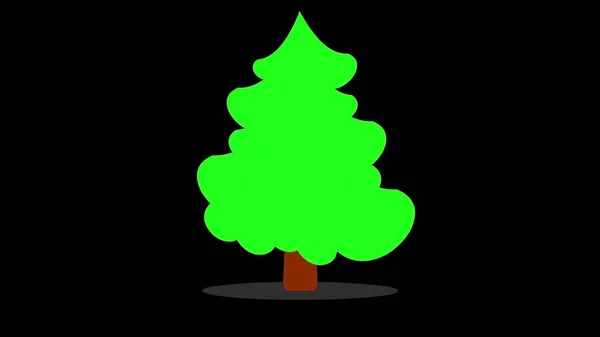 Schöne Darstellung Des Weihnachtsbaums Mit Schlichtem Schwarzen Hintergrund — Stockfoto