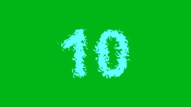 Yeşil ekran arka planında su dalgaları olan 10 numara