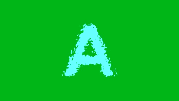 Englisches Alphabet Mit Wasserwellen Auf Grünem Hintergrund — Stockvideo