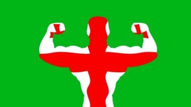 Yeşil ekran arkaplanlı güçlü Gürcistan bayrak hareketi grafikleri