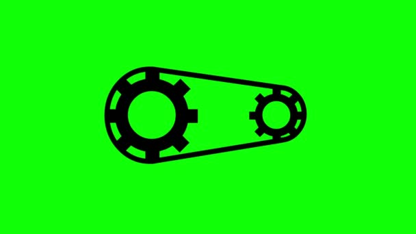 Rotating Gears Mechanism Motion Graphics Green Screen Background — Stock Video