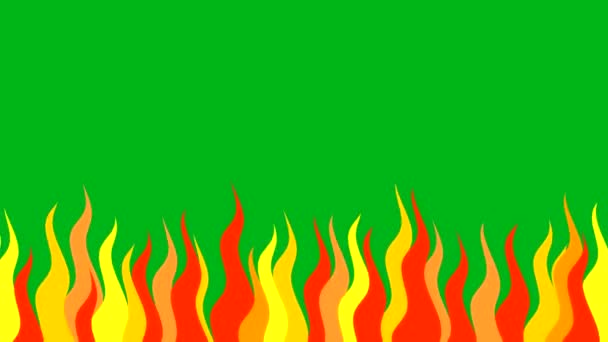 Gráficos Movimiento Animación Fire Con Fondo Pantalla Verde — Vídeo de stock