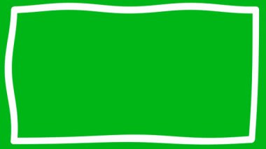 Yeşil ekran arkaplanlı beyaz dalga çerçeve hareketi grafikleri