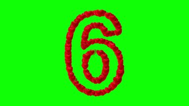 Yeşil ekranda kırmızı kalpli 6 numara.